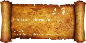 Lőrincz Hermiás névjegykártya